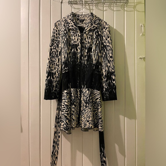 Samuel Dong animal print trench coat-medium NWT - Picture 1 of 13